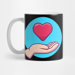 Hand bringing love cartoon Mug